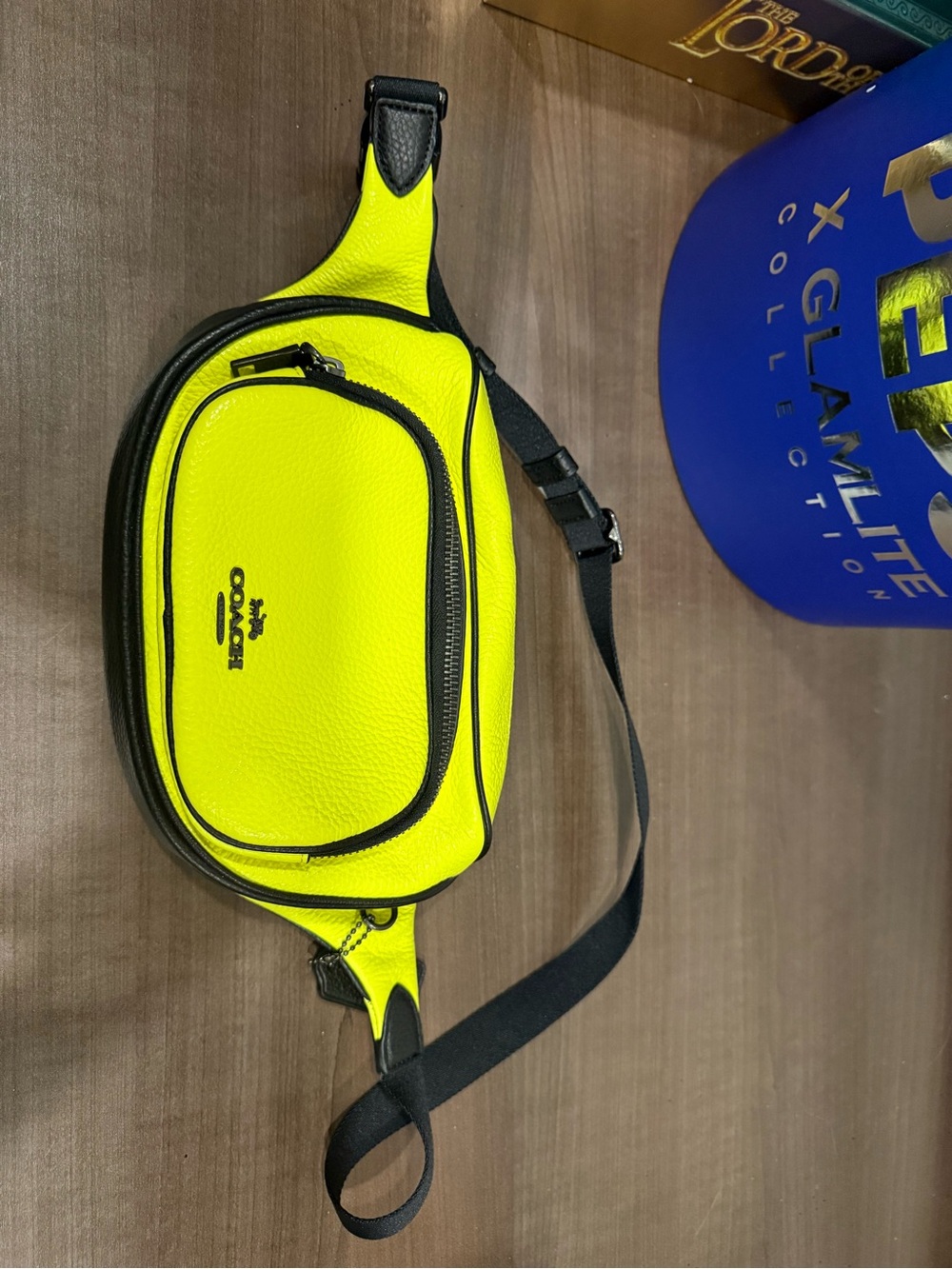 Coach Neon Yellow Leather Belt Bag